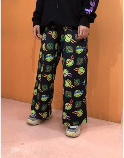 Neploe Retro Cartoon spodnie z nadrukiem Harajuku Streetwear spodnie kobieta mężczyzna spodnie z szerokimi nogawkami Pantalones 