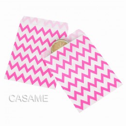 Promocja papierowe torby kolorowe chevron Treat papier typu kraft Food bezpieczne torby Party dobrodziejstw najlepsze torby na p