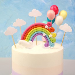 Rainbow złoty jednorożec akrylowy topper do ciasta chmura kształt lizaka narzędzie do dekoracji ciast urodziny dziecka kubek ozd