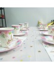 1 zestaw impreza jednorożec dostarcza różowa tęczowa opaska jednorożec Banner płyta balon serwetka Cupcake Wrapper Baby Shower d
