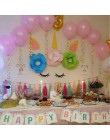 1 zestaw impreza jednorożec dostarcza różowa tęczowa opaska jednorożec Banner płyta balon serwetka Cupcake Wrapper Baby Shower d