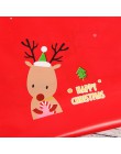 5 sztuk czerwone plastikowe torby na cukierki łoś bożonarodzeniowy cukierki słodkie torby na prezent Xmas upominki świąteczne po