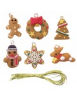 6/11 sztuk Mini Gingerbread Man ozdoby świąteczne Deer Snowman choinka bożonarodzeniowa dekoracja z wisiorków wystrój nowego rok