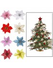 5/10 sztuk 14cm brokat sztuczne kwiaty do dekoracji choinki DIY boże narodzenie ozdoby domu ślub dekoracje na przyjęcie bożonaro