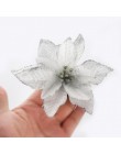 5/10 sztuk 14cm brokat sztuczne kwiaty do dekoracji choinki DIY boże narodzenie ozdoby domu ślub dekoracje na przyjęcie bożonaro