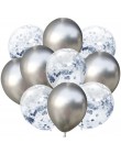 10 sztuk dużo 12 cali metalowe lateksowe konfetti do balonów balony dzieci artykuły na urodziny wesela Globos metalowe chromowan