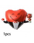 1 sztuk Bride Groom Wedding dekoracyjne balony foliowe małżeństwo chłopiec dziewczyna miłość okrągłe z helem walentynki Event Pa
