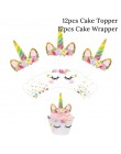 1 zestaw impreza jednorożec dostarcza różowa tęczowa opaska jednorożec Banner płyta balon serwetka Cupcake Wrapper Baby Shower d