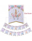 1 zestaw impreza jednorożec dostarcza różowa tęczowa opaska jednorożec Banner płyta balon serwetka Cupcake Wrapper Baby Shower d