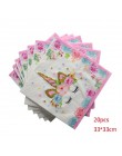 1 zestaw impreza jednorożec dostarcza różowa tęczowa opaska jednorożec Banner płyta balon serwetka Cupcake Wrapper Baby Shower d