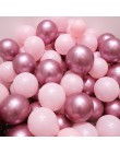 12 sztuk/partia różowy lateksowy balon chrom złoty srebrny złoty chrom metaliczny ślub dla przyszłej panny młodej Theme Party Ai