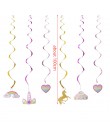 1 zestaw impreza jednorożec dostarcza różowa tęczowa opaska jednorożec Banner płyta balon serwetka Cupcake Wrapper Baby Shower d