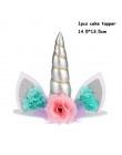 1 zestaw impreza jednorożec dostarcza różowa tęczowa opaska jednorożec Banner płyta balon serwetka Cupcake Wrapper Baby Shower d