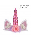 1 zestaw impreza jednorożec dostarcza różowa tęczowa opaska jednorożec Banner płyta balon serwetka Cupcake Wrapper Baby Shower d