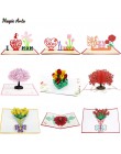 3D karty kirigami upominki na dzień matki karty kocham mamę goździki bukiety kwiatowe kartki z życzeniami dla matki kartka urodz