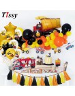 1 zestaw ciągnik budowlany temat nadmuchiwane balony ciężarówka pojazd banery ciasto wystrój Baby Shower chłopcy materiały urodz