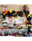 1 zestaw ciągnik budowlany temat nadmuchiwane balony ciężarówka pojazd banery ciasto wystrój Baby Shower chłopcy materiały urodz