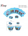 1 zestaw ciągnik budowlany temat nadmuchiwane balony ciężarówka pojazd banery ciasto wystrój Baby Shower chłopcy materiały urodz