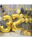 40 cal różowe złoto srebrna cyfra z balonów foliowych duże helem Globos Birthday Party ślub dekoracje cyfrowy rysunek balon