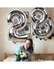 40 cal różowe złoto srebrna cyfra z balonów foliowych duże helem Globos Birthday Party ślub dekoracje cyfrowy rysunek balon