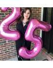 40 cal różowe złoto srebrna cyfra z balonów foliowych duże helem Globos Birthday Party ślub dekoracje cyfrowy rysunek balon