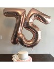 40 cal różowe złoto srebrna cyfra z balonów foliowych duże helem Globos Birthday Party ślub dekoracje cyfrowy rysunek balon