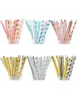 25/50pc Multicolor Rose złoty srebrny różowy niebieski folia gwiazda serce paski papierowe słomki do picia na ślub urodziny deko