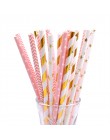 25/50pc Multicolor Rose złoty srebrny różowy niebieski folia gwiazda serce paski papierowe słomki do picia na ślub urodziny deko