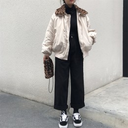 Alien Kitty luźna, wysoka talia cienkie spodnie damskie 2019 wiosna jesień Femme moda proste Casual jednokolorowe spodnie dziewc