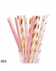 25/50pc Multicolor Rose złoty srebrny różowy niebieski folia gwiazda serce paski papierowe słomki do picia na ślub urodziny deko