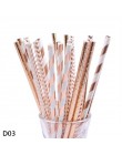 25/50pc Multicolor Rose złoty srebrny różowy niebieski folia gwiazda serce paski papierowe słomki do picia na ślub urodziny deko
