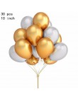30 sztuk/partia 10 Cal perła złoto srebro czarne lateksowe balony urodziny dekoracje weselne Air Helium Globos akcesoria do upom
