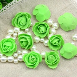 100 sztuk/partia Mini róża z pianki polietylenowej głowy sztuczne Handmade DIY ślub dekoracja domu zaopatrzenie firm fałszywe kw