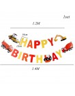 1 zestaw ciągnik budowlany temat nadmuchiwane balony ciężarówka pojazd banery ciasto wystrój Baby Shower chłopcy materiały urodz