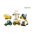 1 zestaw ciągnik budowlany temat nadmuchiwane balony ciężarówka pojazd banery ciasto wystrój Baby Shower chłopcy materiały urodz