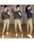 BIVIGAOS 2019 nowa wiosna kobiety odzież proste kombinezony Casual Harem Pants koreański w pasie trójkątna klamra Cargo Pants