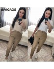 BIVIGAOS 2019 nowa wiosna kobiety odzież proste kombinezony Casual Harem Pants koreański w pasie trójkątna klamra Cargo Pants