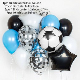 13 sztuk piłka nożna motyw piłki nożnej strona okrągłych balonów czarny biały konfetti balon z helem sport poznaj chłopiec artyk