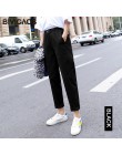 BIVIGAOS 2019 nowa wiosna kobiety odzież proste kombinezony Casual Harem Pants koreański w pasie trójkątna klamra Cargo Pants