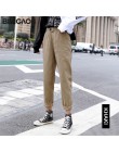 BIVIGAOS 2019 nowa wiosna kobiety odzież proste kombinezony Casual Harem Pants koreański w pasie trójkątna klamra Cargo Pants