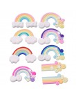 9 sztuk/paczka kolor losowe piękne tęczowe chmury Cupcake ozdoba na wierzch tortu ciasto flagi deser ozdoba do pieczenia na ślub