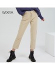 Wixra damskie spodnie sztruksowe damskie spodnie w stylu casual kobiece spodnie proste spodnie 2019 jesienne zimowe spodnie z wy