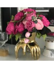 2018 jedwabna róża piwonia sztuczne kwiaty piękne Flores bukiet ślubny dekoracje do domu na imprezę Mariage sztuczne kwiaty A49B