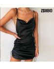 ZSIIBO moda damska solidne paski spaghetti Backless bez rękawów seksowne sukienki dół długość regulowana damska Casual Dress now