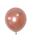 100 szt. Różowe złoto chromowane metalowe lateksowe balony z helem Baby Shower ślubna dekoracja urodzinowa dla dzieci Balon powi