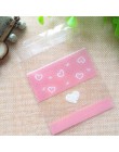 50 sztuk/partia Cute Heart Theme cukierki Cookie torby ślubne cukierki na przyjęcie urodzinowe Buscuit worek do pakowania świąte