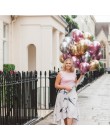100 szt. Różowe złoto chromowane metalowe lateksowe balony z helem Baby Shower ślubna dekoracja urodzinowa dla dzieci Balon powi