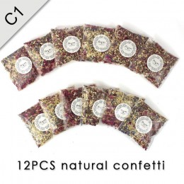100% naturalne konfetti ślubne ELOMAN suszone płatki kwiatów pop dekoracja weselna i imprezowa biodegradowalny płatek róży konfe