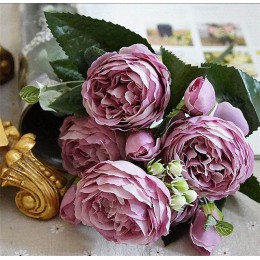 2018 jedwabna róża piwonia sztuczne kwiaty piękne Flores bukiet ślubny dekoracje do domu na imprezę Mariage sztuczne kwiaty A49B