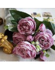 2018 jedwabna róża piwonia sztuczne kwiaty piękne Flores bukiet ślubny dekoracje do domu na imprezę Mariage sztuczne kwiaty A49B